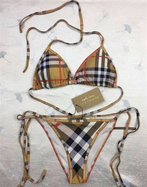 women burberry swimsuit|burberry dupe bikini.